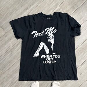 LONELY GHOST Black 'Text Me' Graphic Tee